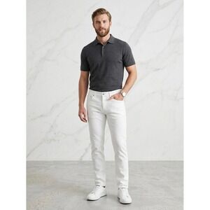 G/FORE Mens 5-Pocket Golf Pants White Size 32/32 Stretch Cotton Blend G4 Logo